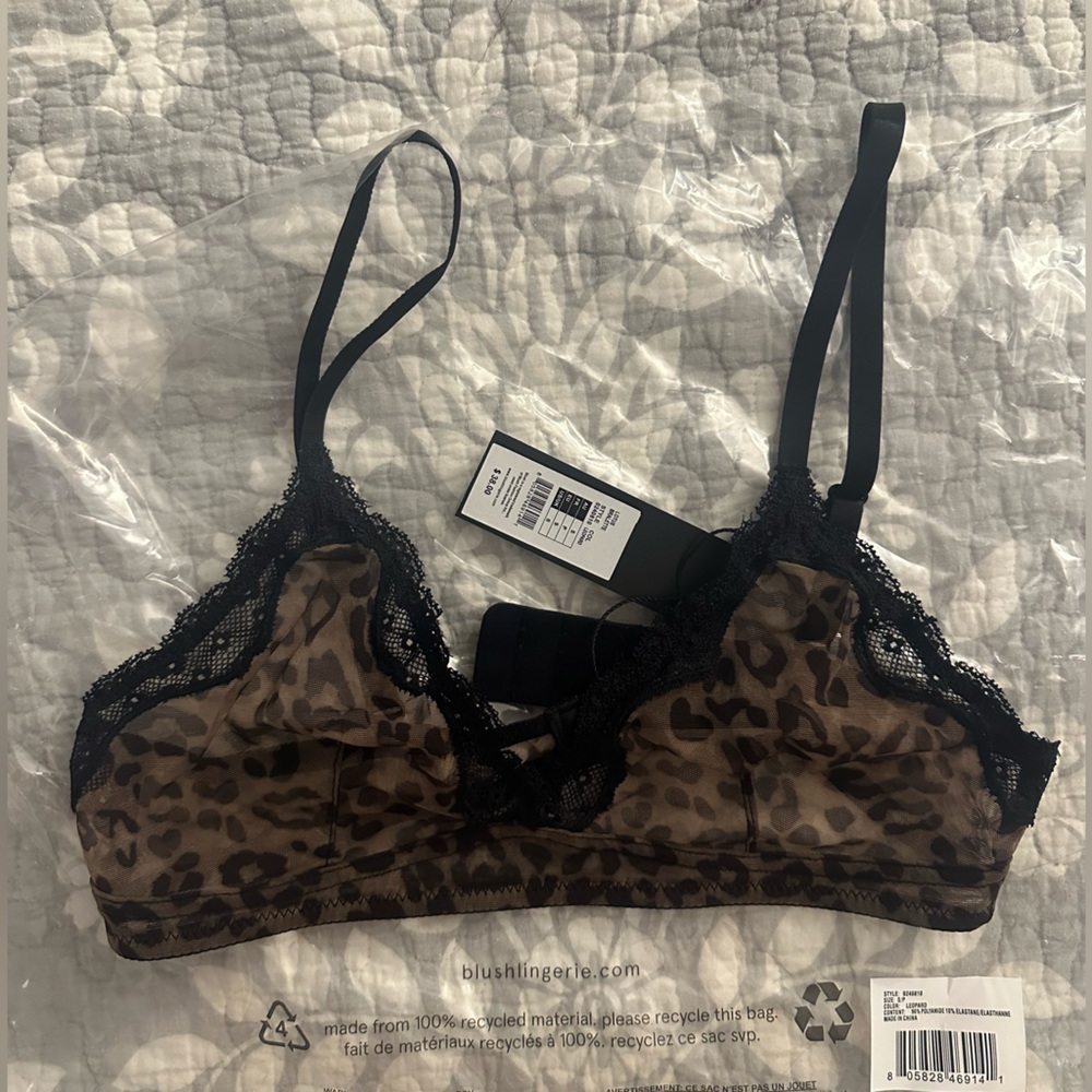 Blush lingerie - lotus bralette - size small - leopard - NWT - Picture 3 of 5